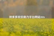 拼多多砍价助力平台网站2026