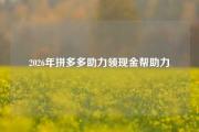 2026年拼多多助力领现金帮助力