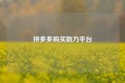 拼多多购买助力平台