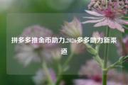 拼多多推金币助力,2026多多助力新渠道