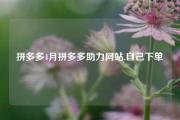 拼多多4月拼多多助力网站,自己下单