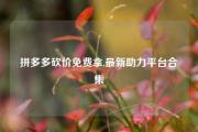 拼多多砍价免费拿,最新助力平台合集