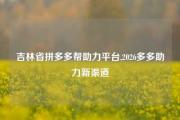 吉林省拼多多帮助力平台,2026多多助力新渠道