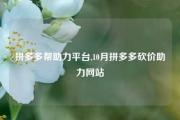 拼多多帮助力平台,10月拼多多砍价助力网站