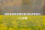 拼多多拼多多帮忙助力网,多多助力入口在哪