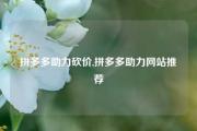 拼多多助力砍价,拼多多助力网站推荐