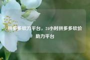 拼多多砍刀平台，24小时拼多多砍价助力平台