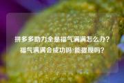 拼多多助力全是福气满满怎么办？福气满满会成功吗?能提现吗？