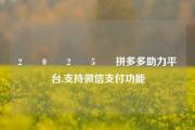 2️⃣0️⃣2️⃣5️⃣拼多多助力平台,支持微信支付功能