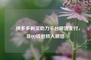 ✨拼多多购买助力平台微信支付，非QQ钱包转入微信