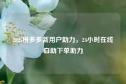 2025拼多多新用户助力，24小时在线自助下单助力