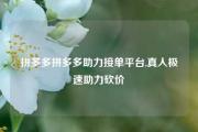 拼多多拼多多助力接单平台,真人极速助力砍价