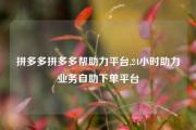 拼多多拼多多帮助力平台,24小时助力业务自助下单平台
