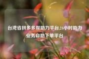 台湾省拼多多帮助力平台,24小时助力业务自助下单平台
