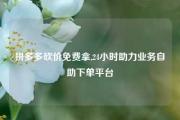 拼多多砍价免费拿,24小时助力业务自助下单平台