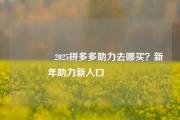 💕2025拼多多助力去哪买？新年助力新入口💕