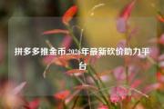 拼多多推金币,2026年最新砍价助力平台