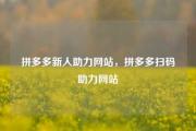 拼多多新人助力网站，拼多多扫码助力网站