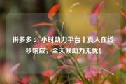 拼多多 24 小时助力平台丨真人在线秒响应，全天候助力无忧！