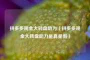拼多多现金大转盘助力（拼多多现金大转盘助力是真是假）
