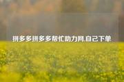 拼多多拼多多帮忙助力网,自己下单