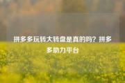 拼多多玩转大转盘是真的吗？拼多多助力平台