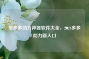 拼多多助力神器软件大全，2026多多助力新入口