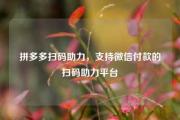 拼多多扫码助力，支持微信付款的扫码助力平台