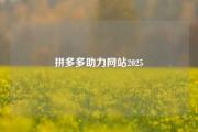 拼多多助力网站2025