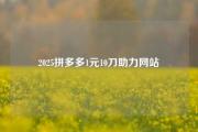 2025拼多多1元10刀助力网站