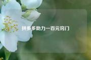 拼多多助力一百元窍门