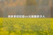 拼多多砍价差0.01元需要多少人