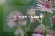 五一劳动节拼多多助力