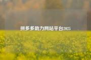拼多多助力网站平台2025