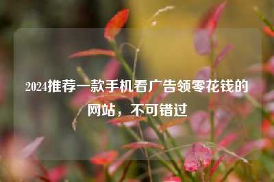 2024推荐一款手机看广告领零花钱的网站,不可错过