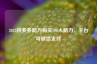 2025拼多多助力购买100人助力,平台可微信支付