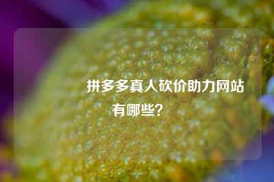 🌹拼多多真人砍价助力网站有哪些？