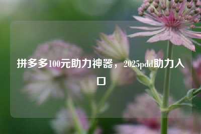 拼多多100元助力神器，2025pdd助力入口