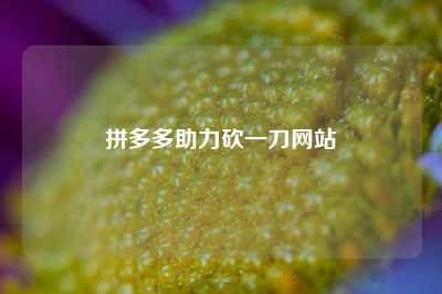 拼多多助力砍一刀网站