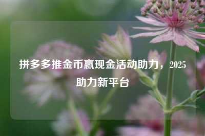 拼多多推金币赢现金活动助力,2025助力新平台