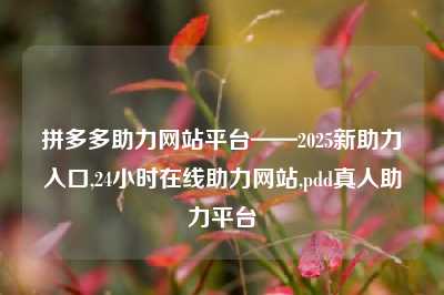 拼多多助力网站平台——2025新助力入口,24小时在线助力网站,pdd真人助力平台