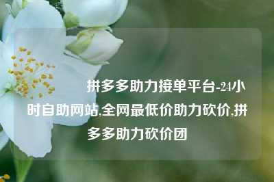 🔗拼多多助力接单平台-24小时自助网站,全网最低价助力砍价,拼多多助力砍价团