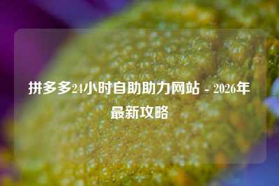 拼多多24小时自助助力网站 - 2026年最新攻略