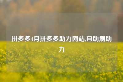 拼多多4月拼多多助力网站,自助刷助力
