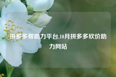 拼多多帮助力平台,10月拼多多砍价助力网站