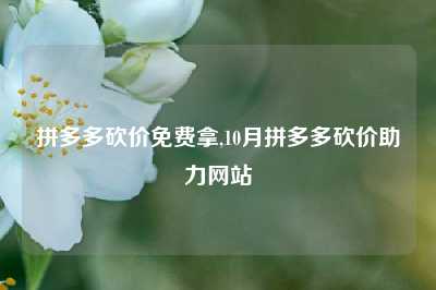 拼多多砍价免费拿,10月拼多多砍价助力网站