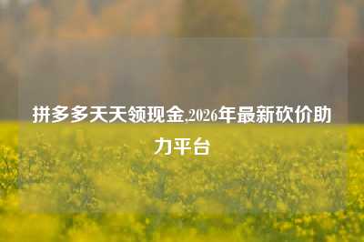 拼多多天天领现金,2026年最新砍价助力平台