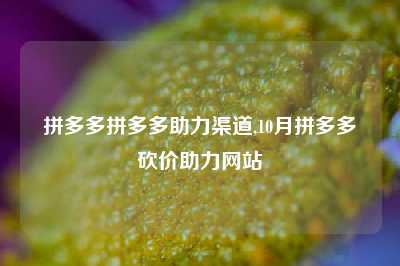 拼多多拼多多助力渠道,10月拼多多砍价助力网站