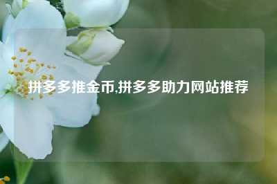 拼多多推金币,拼多多助力网站推荐