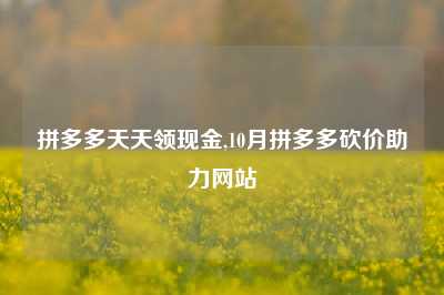 拼多多天天领现金,10月拼多多砍价助力网站